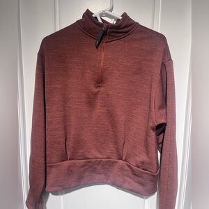 Athleta Altitude Polartec Mock Neck 1/2 Zip Pullover Mahogany Heather | Small